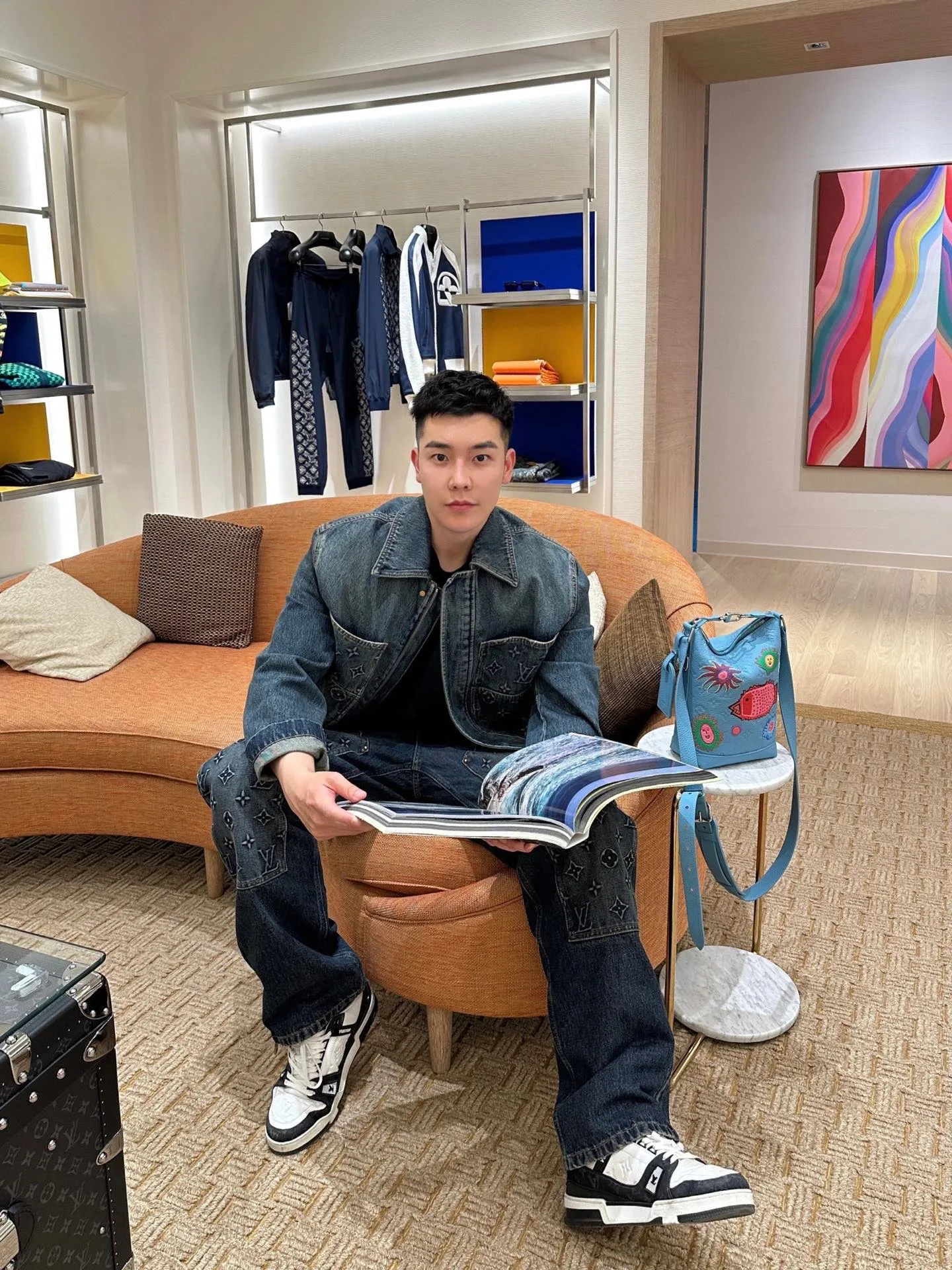 Louis Vuitton/Louis Vuitton embossed denim jacket